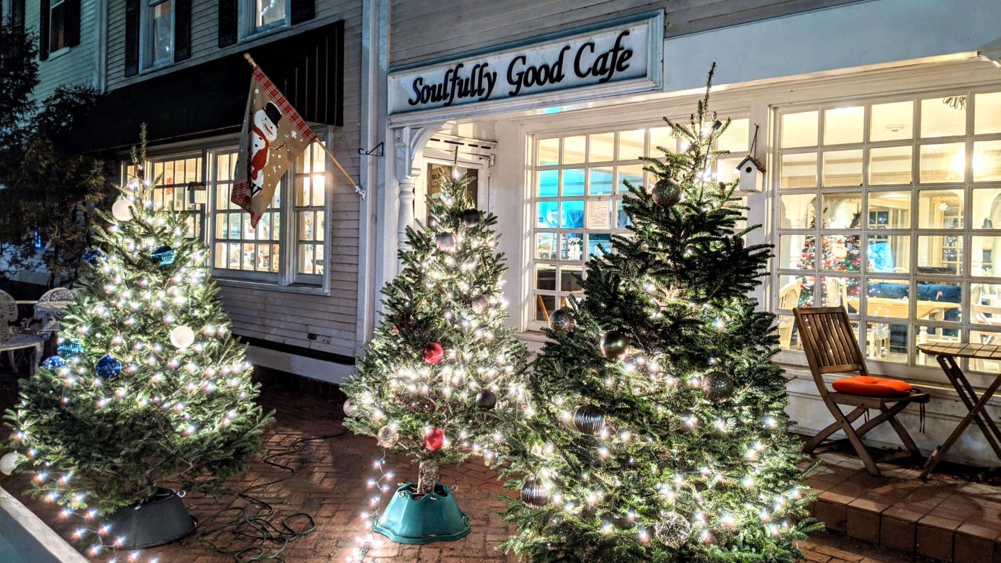 Christmas trees at Soulfully Good Cafe