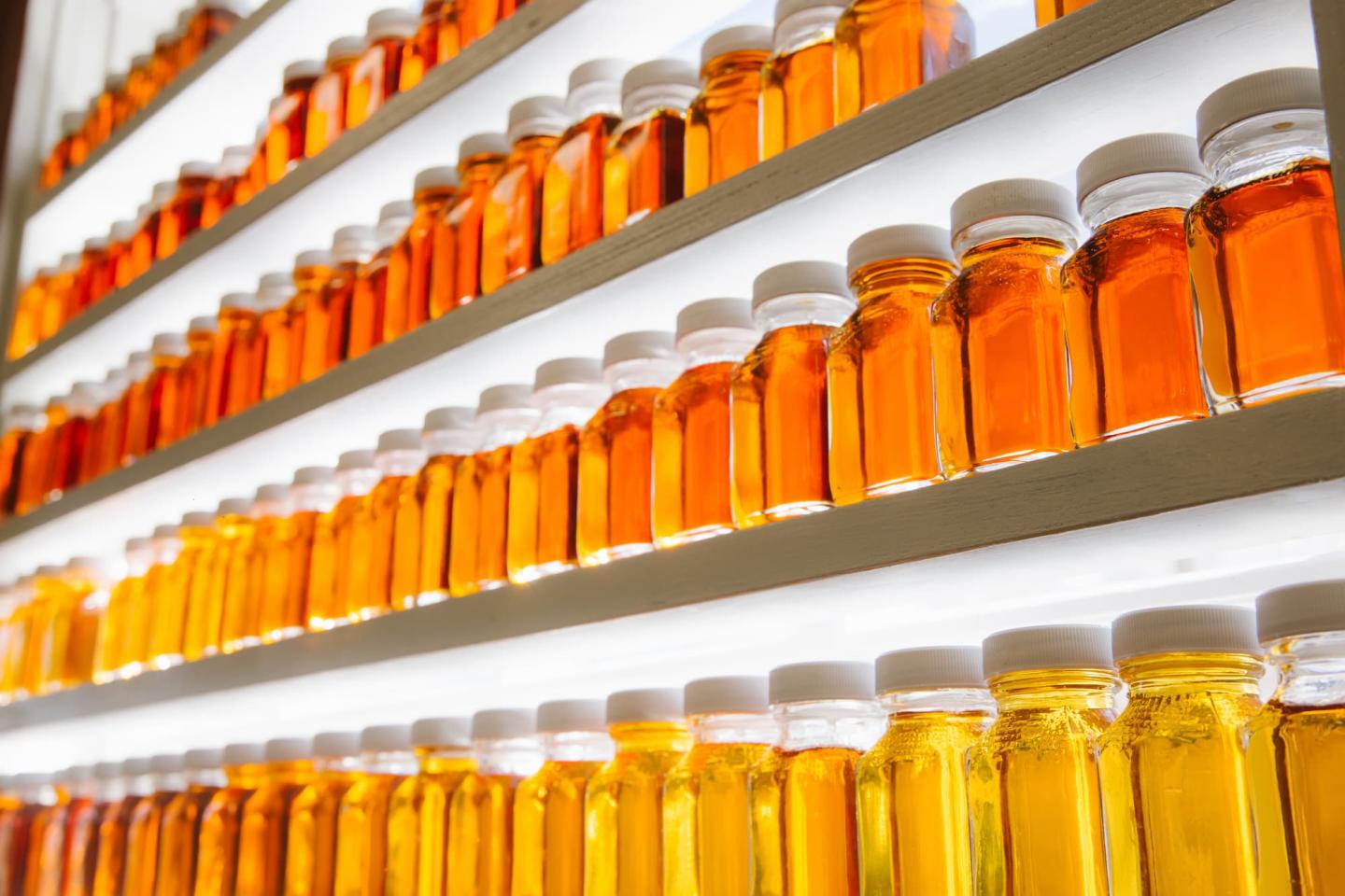 Shelves of Maple Syrup