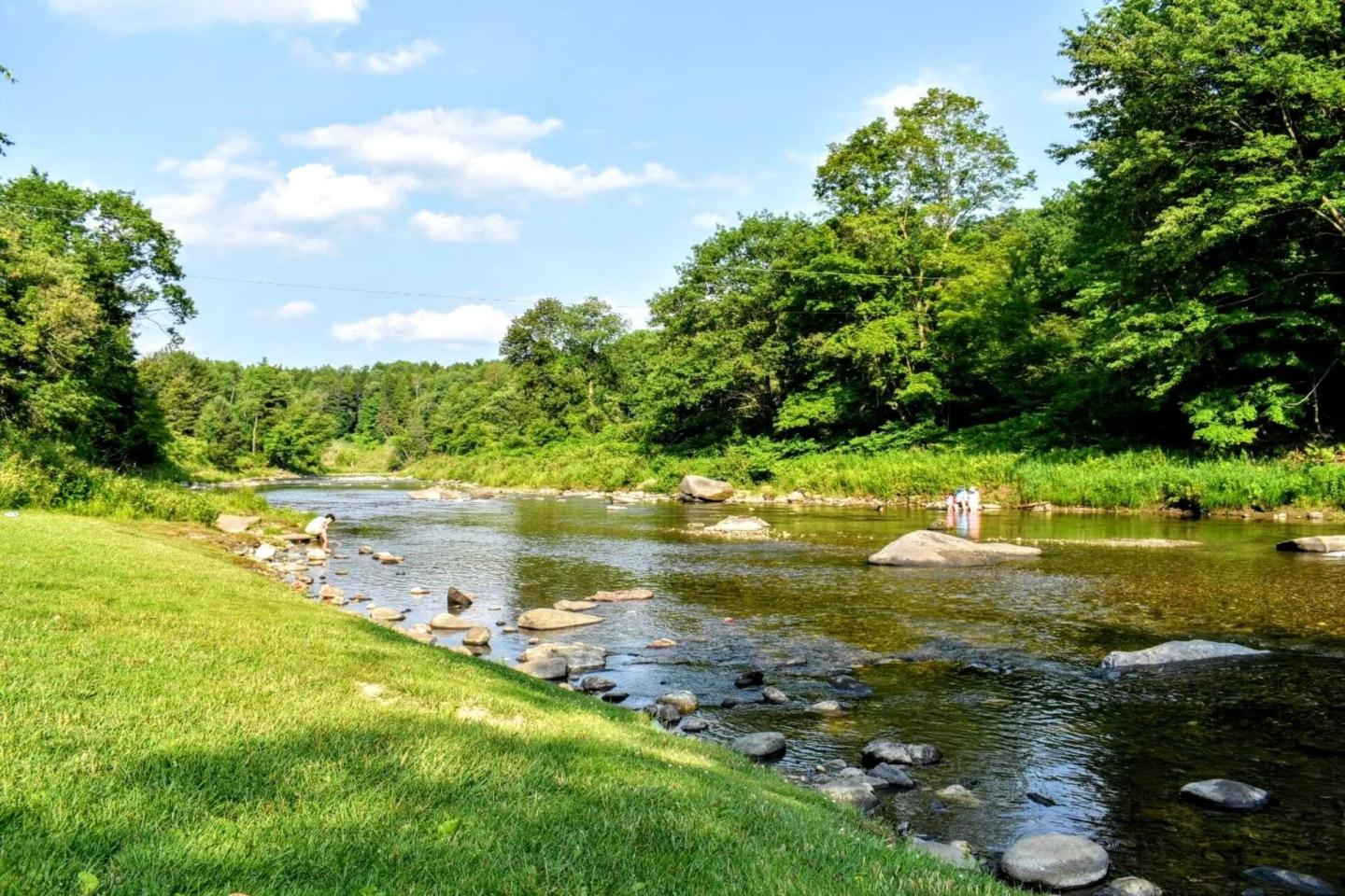 Ottauquechee River spot near White Cottage in summer